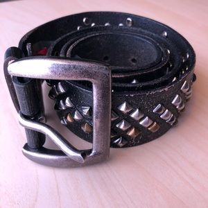 Black Leather Studded belt